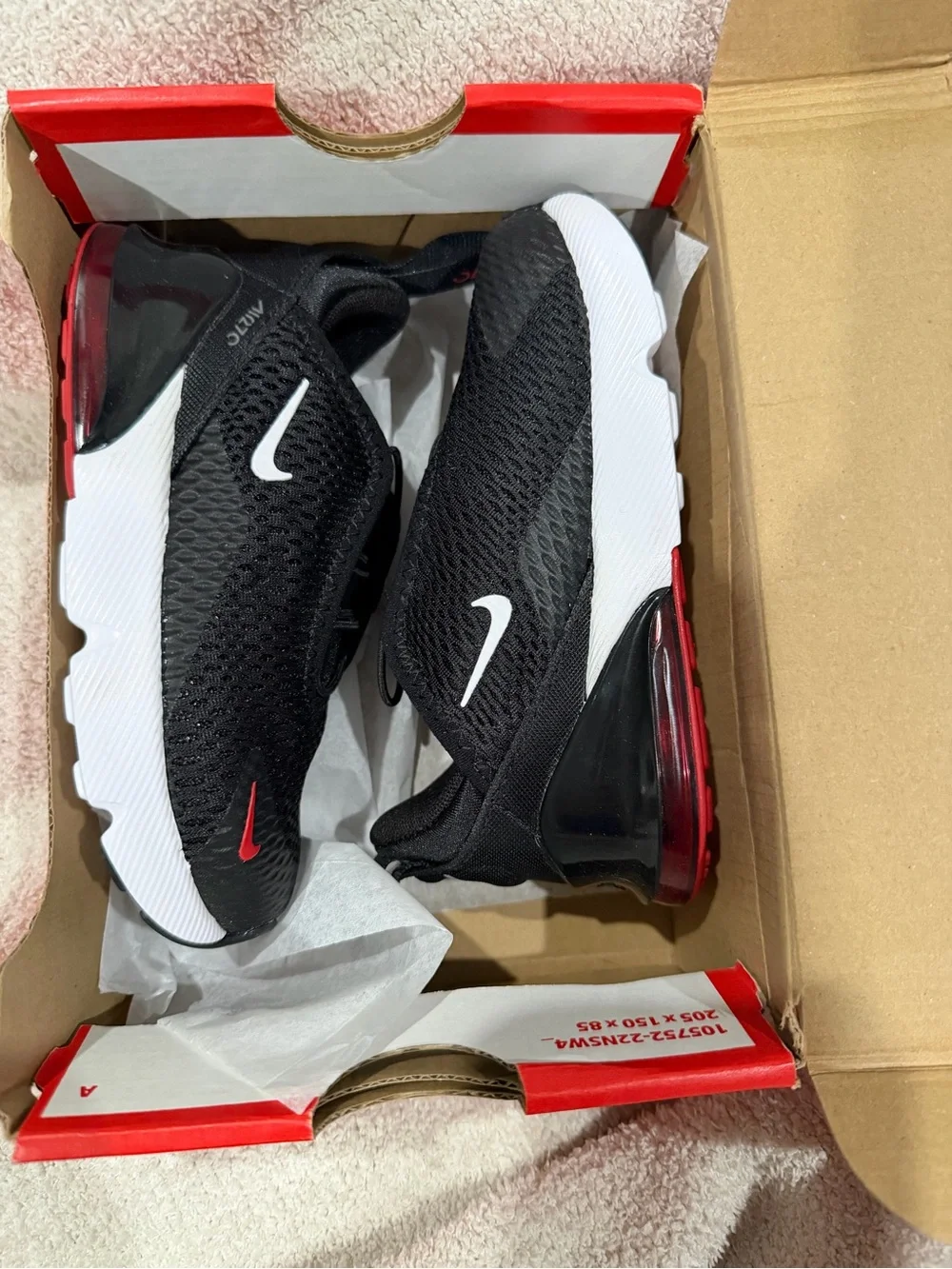 Nike Black White Red Air Max Slip-On Sneakers